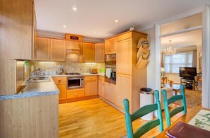 Microwave, oven, dishwasher, high chair