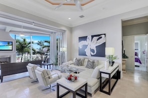 House, Multiple Beds (Waterfront home with infinity pool, s) | Living room - Waterfront Home With Infinity Pool, spa and Outdoor TV (Marco Island)