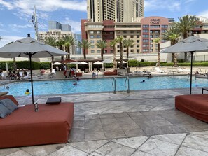 Outdoor pool, a heated pool - Strip View Penthouse Las Vegas NEVER RESORT FEES! (Las Vegas)