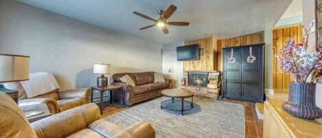 Télévision, cheminée