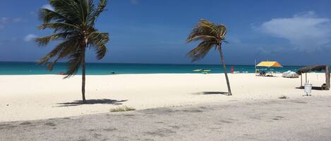 Playa en los alrededores, camastros y toallas de playa 