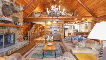 Televisión y chimenea