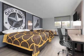 Room, 2 Queen Beds, Non Smoking | Iron/ironing board, free WiFi, bed sheets