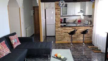 Smart TV, fireplace, foosball, table tennis