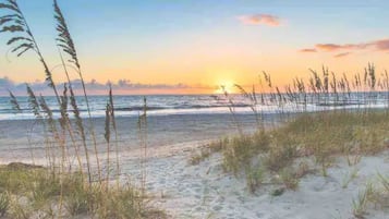 Beach nearby, sun-loungers, beach towels