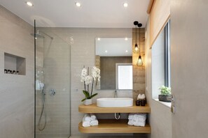 Bañera, secador de pelo y toallas