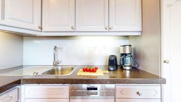 Fridge, microwave, stovetop, dishwasher