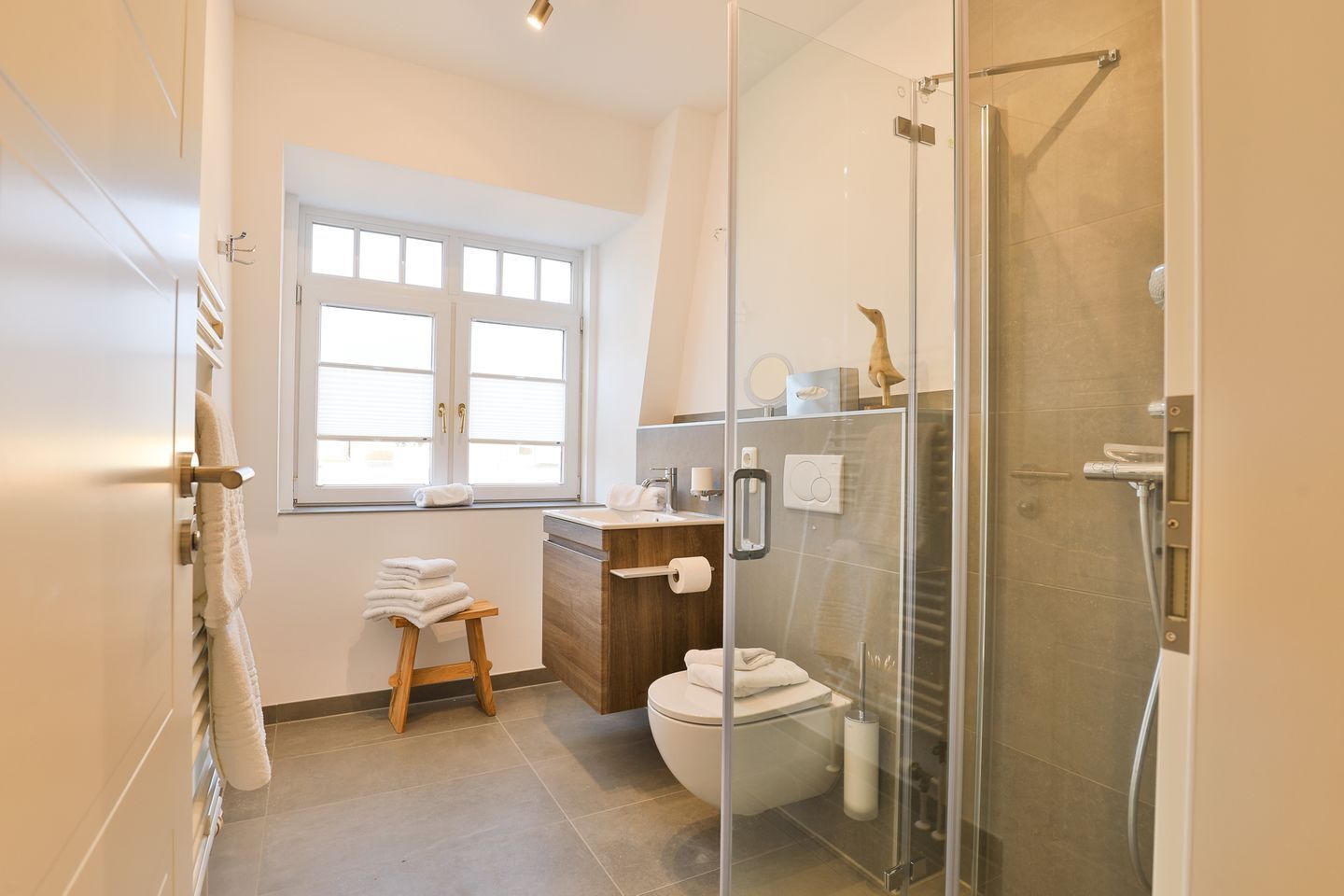 Dusche, Haartrockner, Handtücher