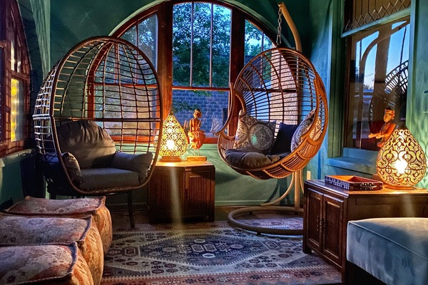 Chill on the front porch and set the night time vibes!