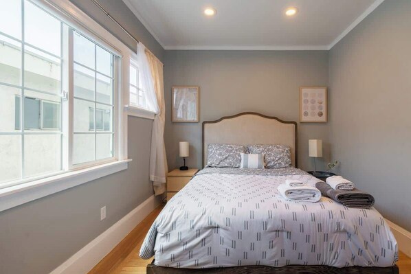 2 bedrooms, iron/ironing board, travel crib, WiFi