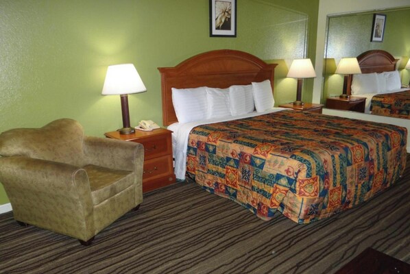 Desk, free WiFi, bed sheets