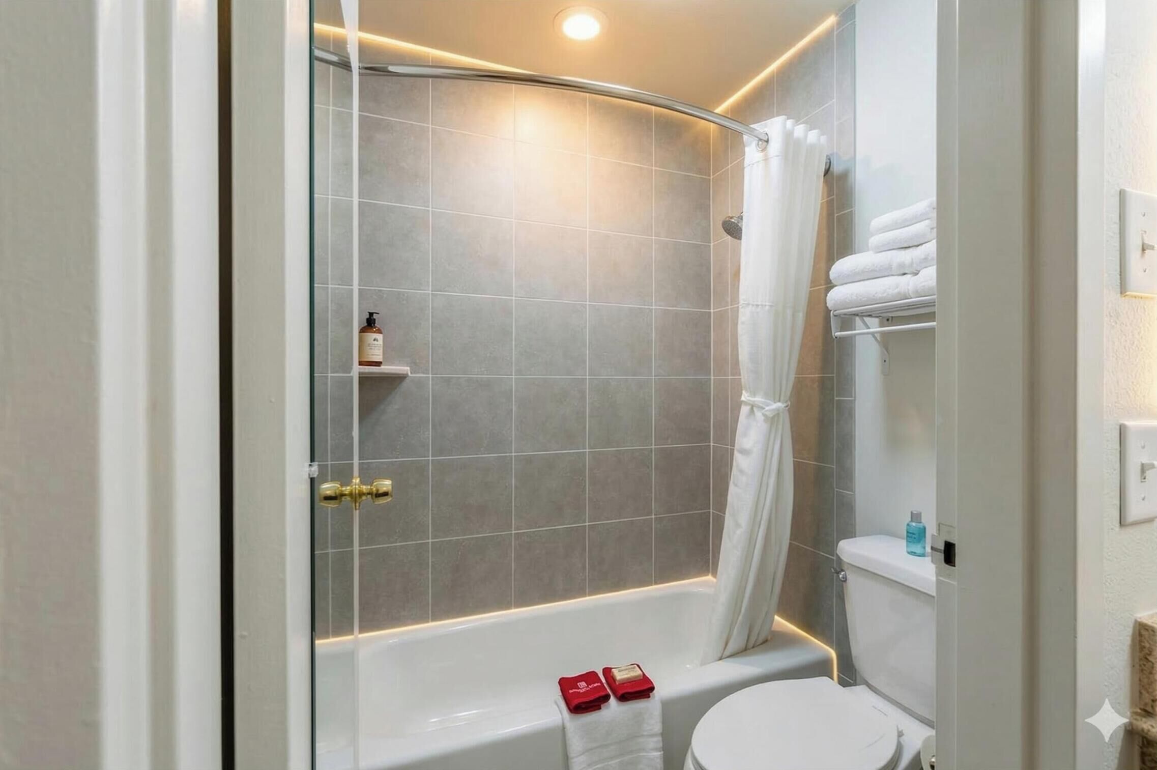 Free toiletries, hair dryer, towels