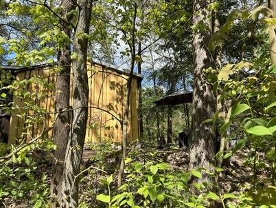 Bungalow 'im Wald am See - Biberspur' with Lake View & Garden