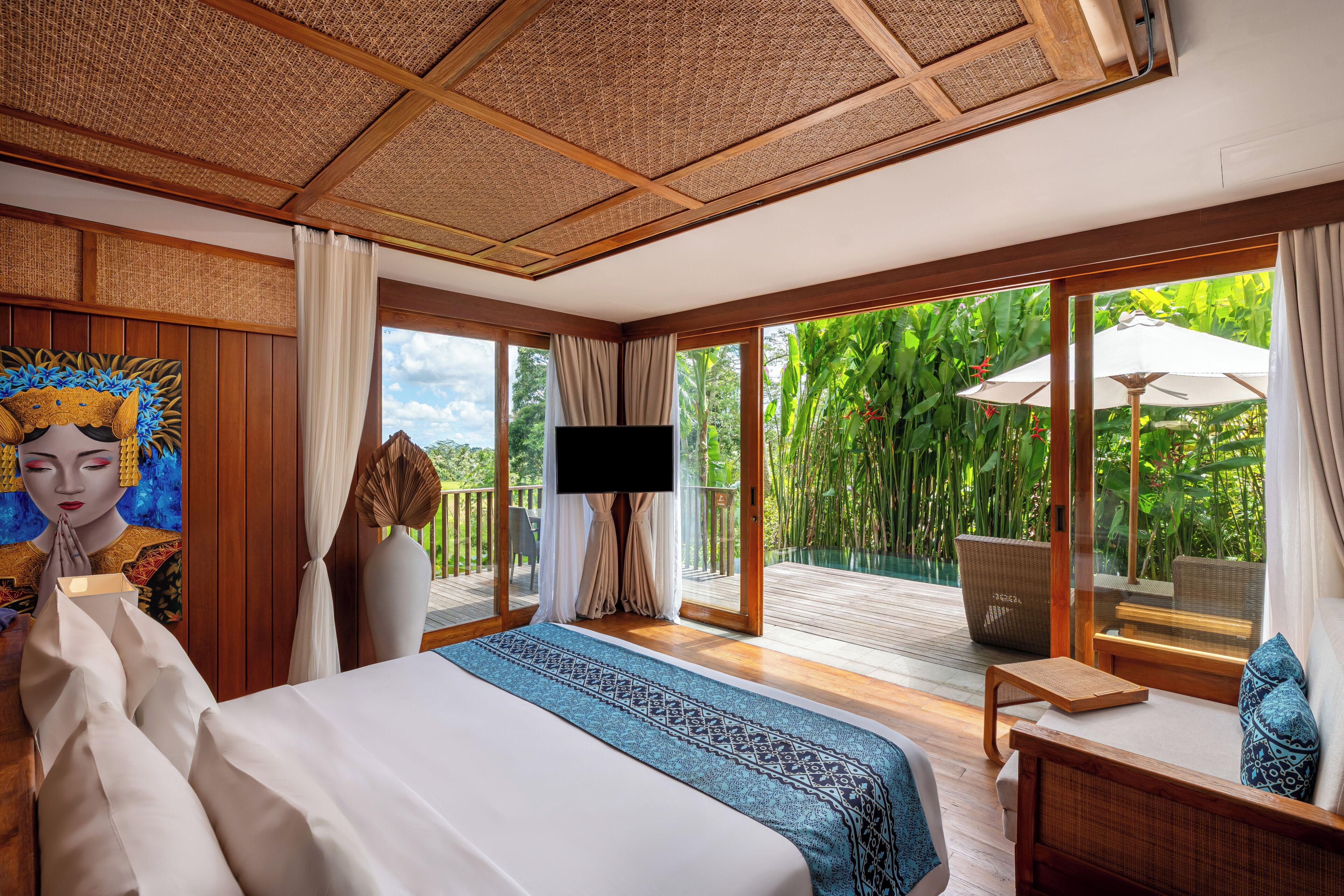 1 Bedroom Pool Villa with Rice Field View and Daily Scheduled Activities | Premium bedding, pillow-top beds, minibar, in-room safe