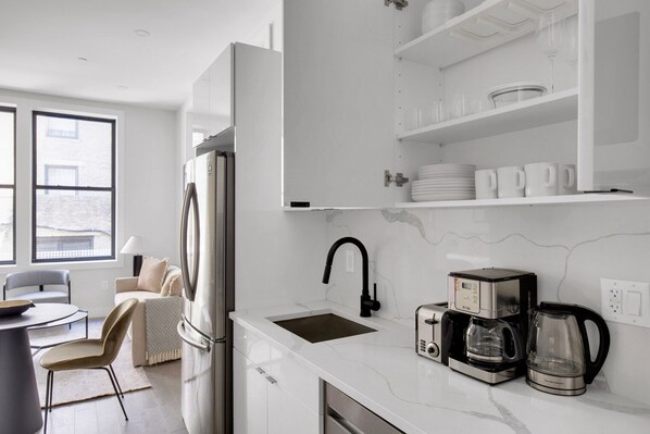 Fridge, microwave, oven, stovetop - Lovely UWS 1BR w/ Elevator & W/D, walk to Central Park, by Blueground (Uptown)