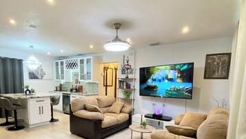 Smart TV, books, stereo, printers