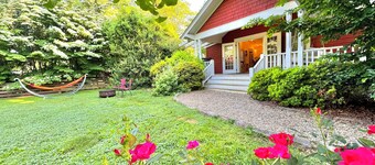 Incredible fenced in dog friendly cottage in downtown Brevard with hot tub!