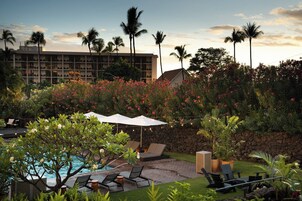 Outdoor pool, open 9:00 AM to 9:00 PM, pool umbrellas, sun loungers