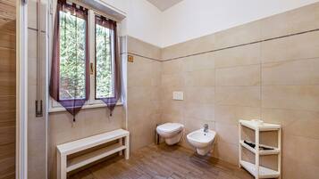 Ducha, secador de pelo y toallas