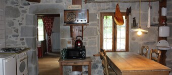 Unusual: A typical Auvergne house at the foot of the Sancy massif
