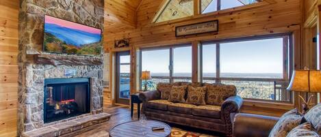 TV, fireplace, video games