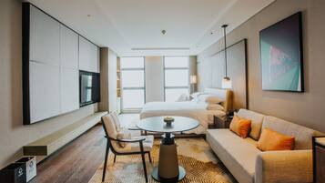 Chambre Deluxe, 1 trĂšs grand lit, vue ville