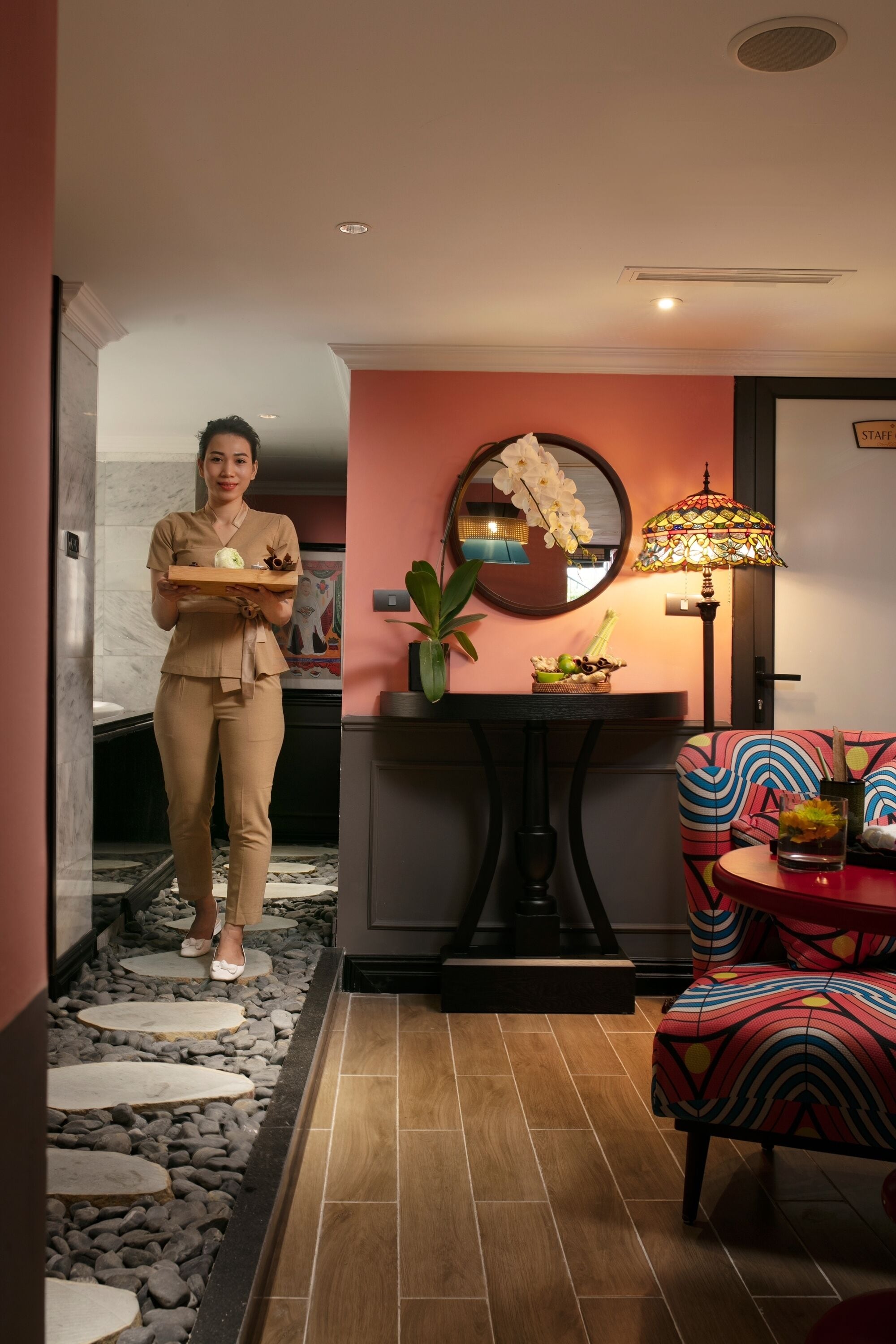 outdoor treatment area, sauna, hot tub, steam room, body treatments