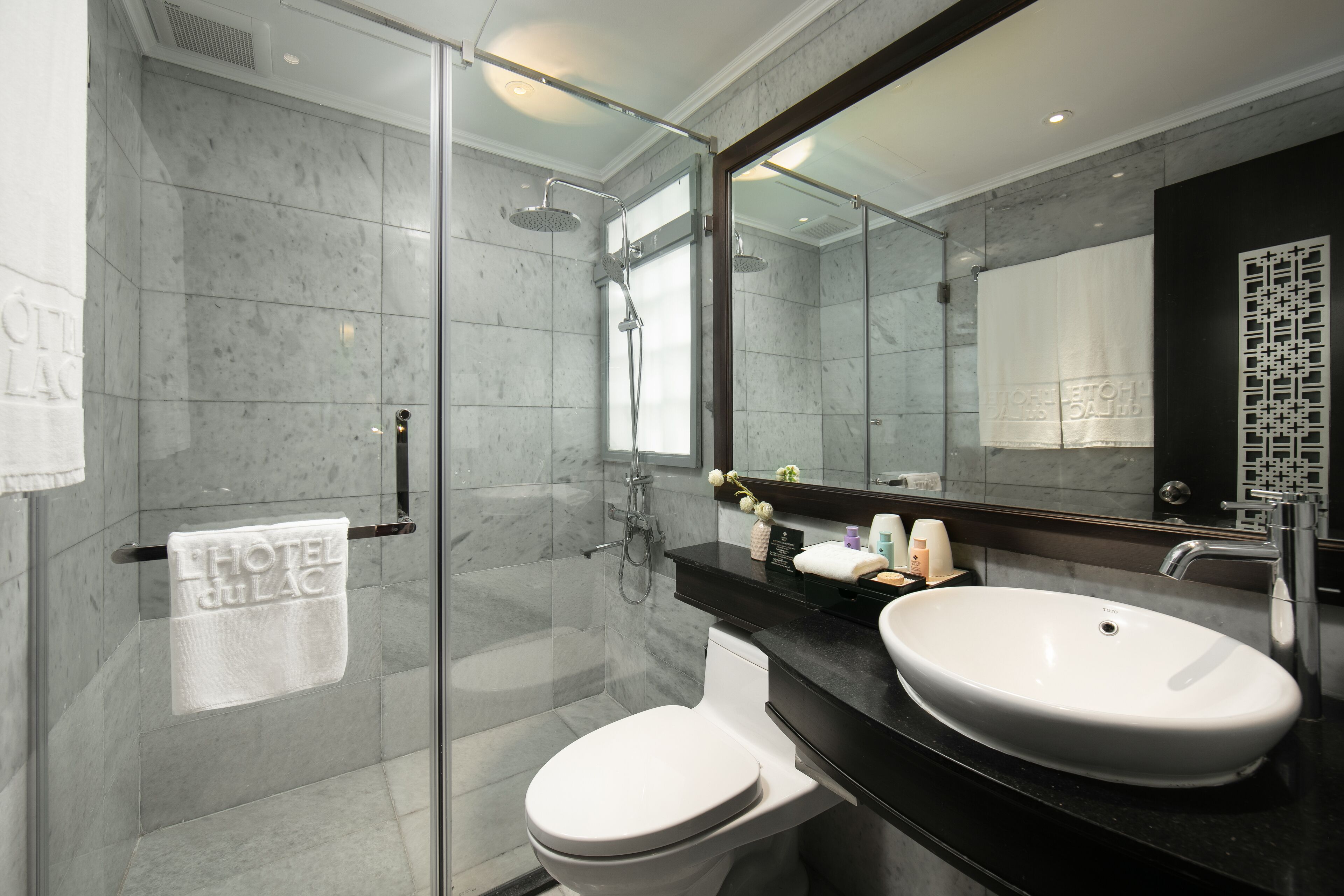 free toiletries, hair dryer, bathrobes, slippers