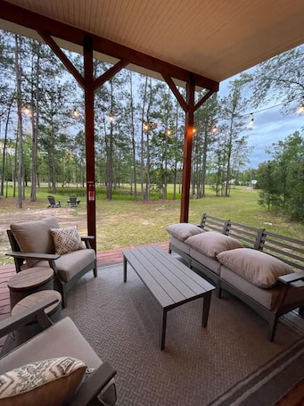 Terrace/patio. Shipping Container Cabin Couples Paradise!