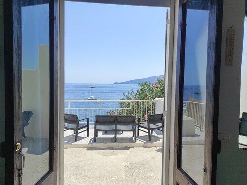 House on the sea in the Aeolian Islands, with terrace and solarium