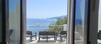 House on the sea in the Aeolian Islands, with terrace and solarium