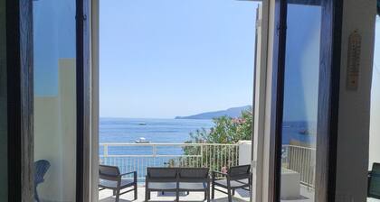 House on the sea in the Aeolian Islands, with terrace and solarium