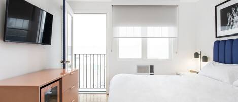 Blackout curtains, iron/ironing board, free WiFi, bed sheets