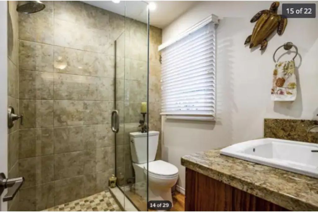 Bathtub, hair dryer, towels, soap