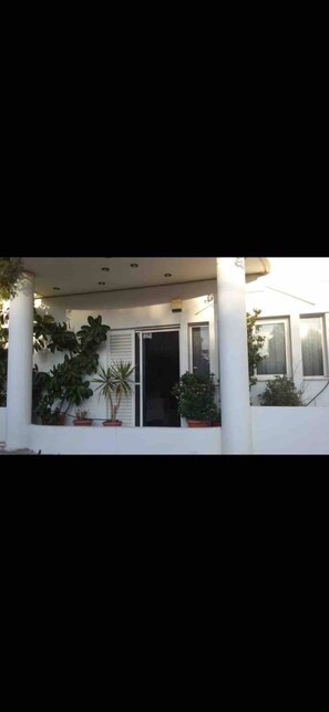 Stunning building with a modern entrance, surrounded by lush greenery and supported by elegant white columns.