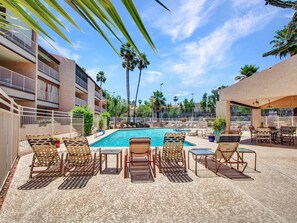 Outdoor pool, a heated pool