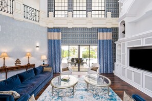 Smart TV, fireplace, table football