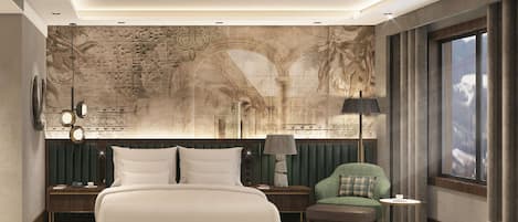 Premium bedding, down comforters, pillowtop beds, minibar