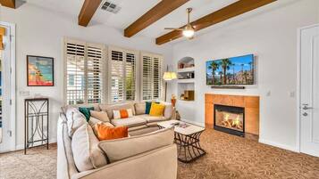 TV, fireplace, offices