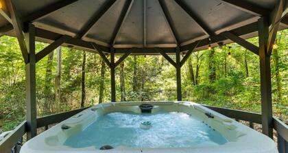 Awesome A-frame unique hot tub, fire pit game garage