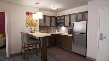 Fridge, microwave, stovetop, dishwasher