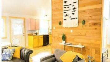 Smart TV, fireplace, video games, books