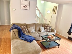Smart TV, fireplace, video games, foosball