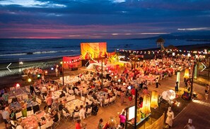 Outdoor banquet area