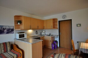 Fridge, microwave, oven, toaster