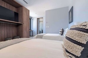 2 室のベッドルーム、WiFi (無料)、ベッドシーツ