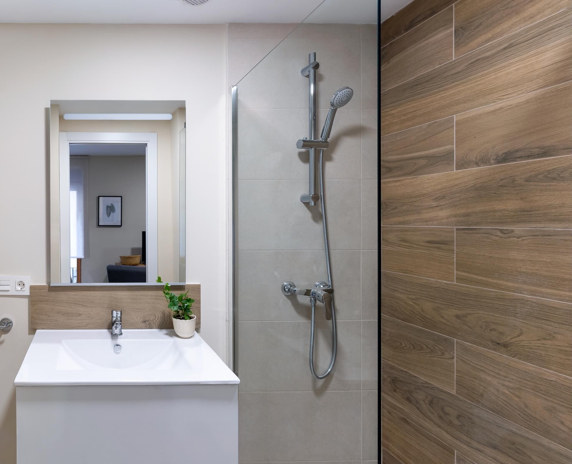 Ducha, secador de pelo, toallas