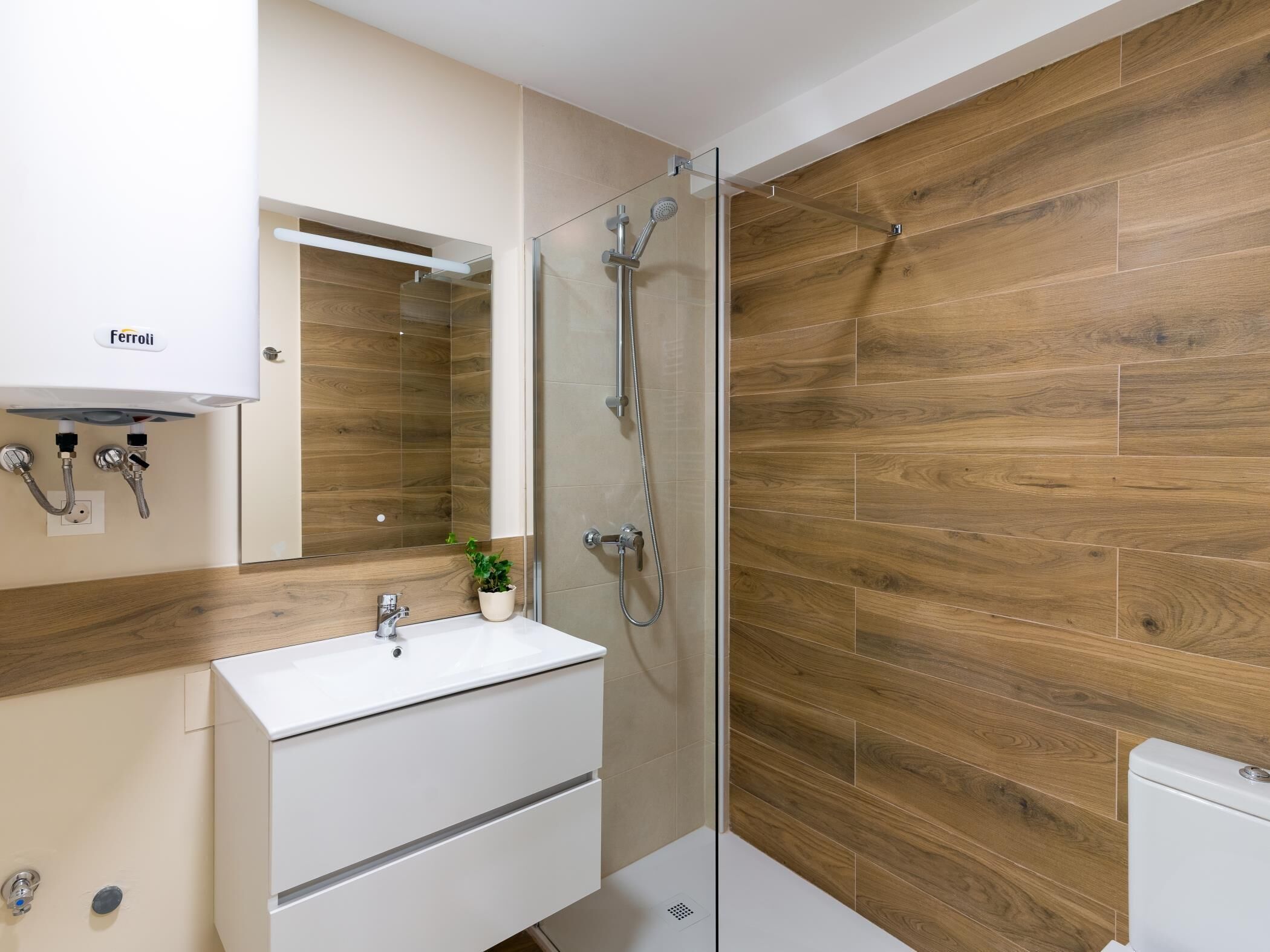 Ducha, secador de pelo, toallas