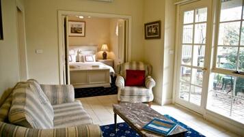 TV, DVD player, video library