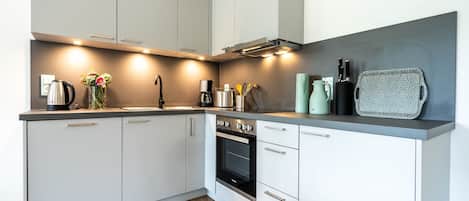 Kühlschrank, Ofen, Herdplatte, Geschirrspüler